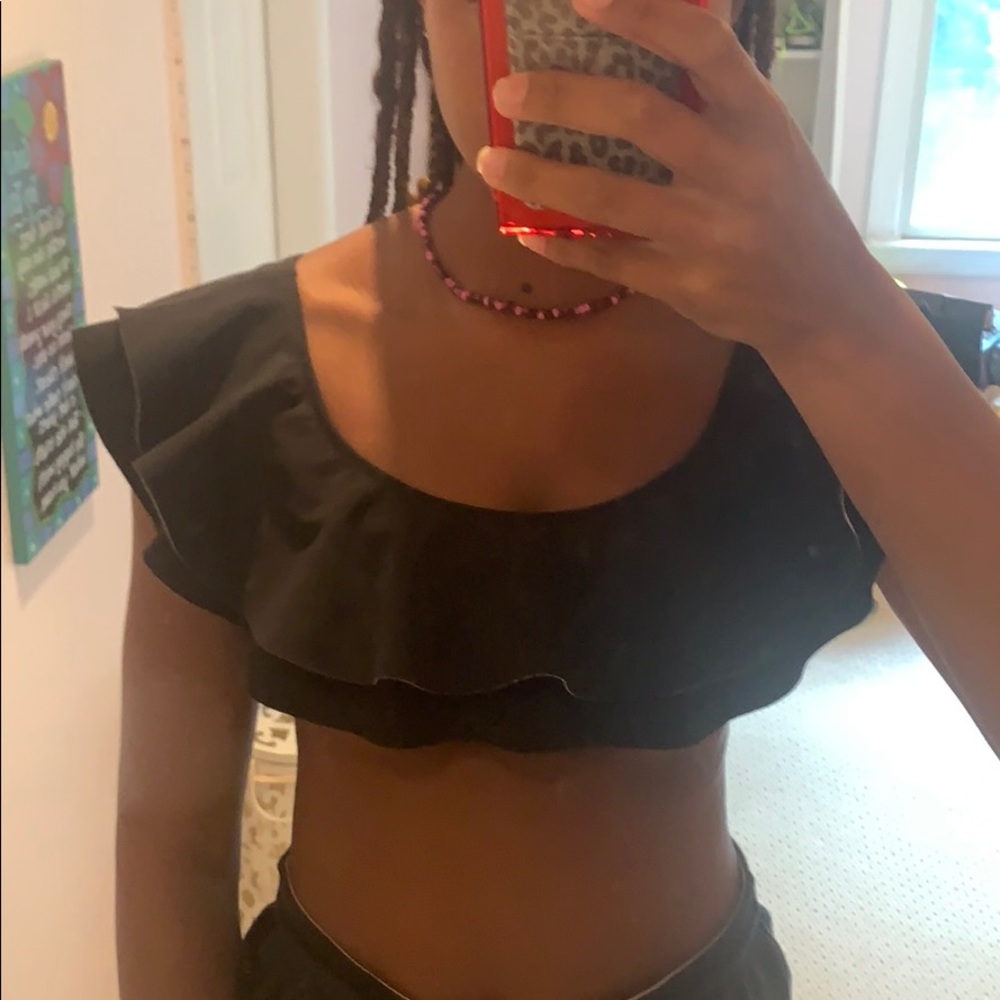 Black two way bikini top